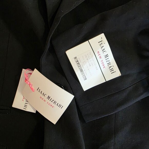 Isaac Mizrahi Boys Black Wool Blend Suit 2 Piece 20 Husky Slim Fit NEW Paisley - Picture 8 of 9